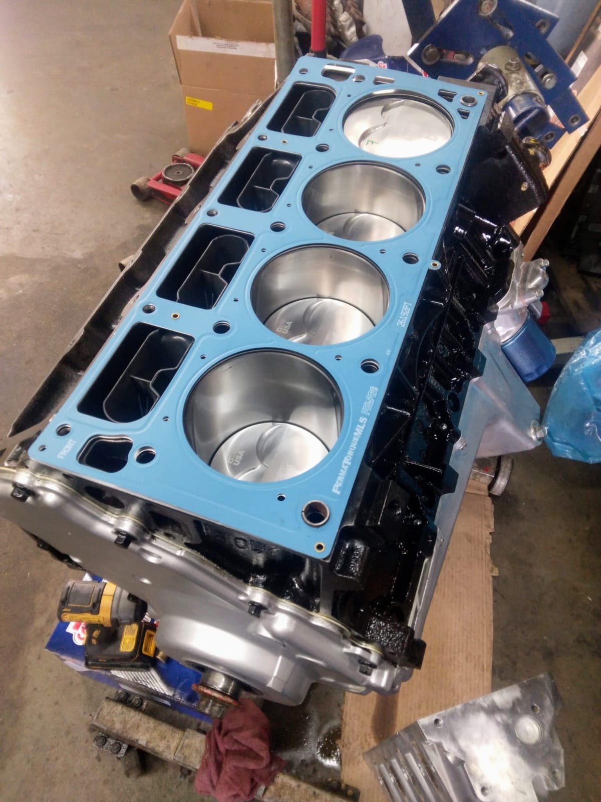 Fresh short block — pistons & MLS gasket